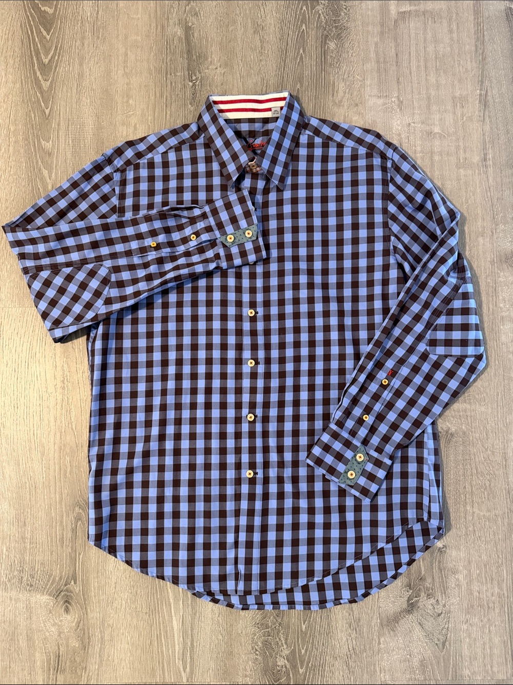 Robert‎ Graham X Button Up Flip Cuff Long Sleeve Check Casual Cotton Dress Shirt